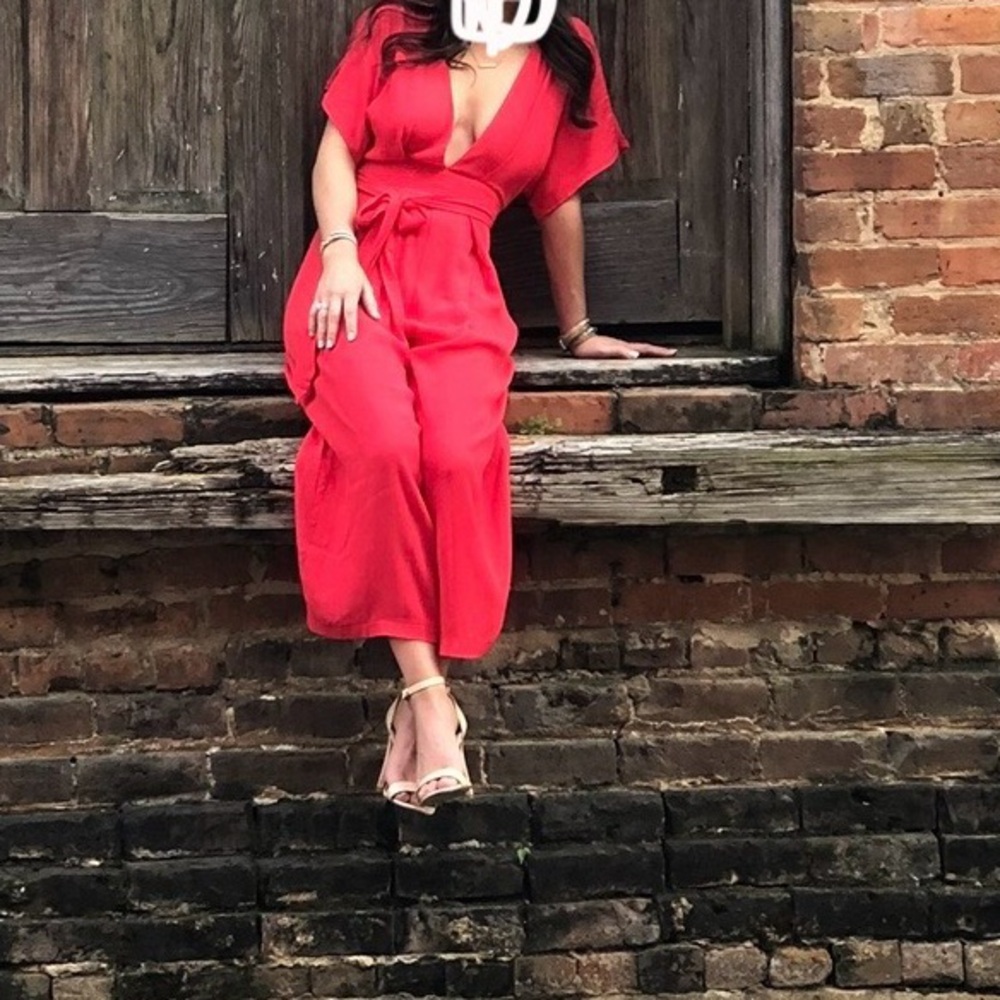 Brand: Sage. Small red jumpsuit. Worn twice!